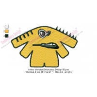 Yellow Monster Embroidery Design 05